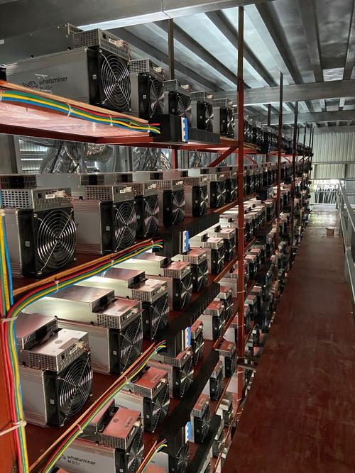 A bustling mining farm with high-performance rigs in action